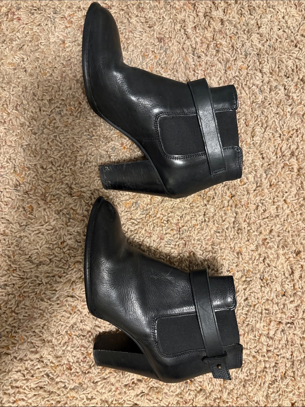Madewell Black Leather Heeled Ankle Boots